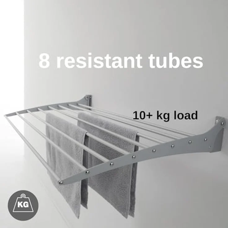 Foxydry Fold Wandwäscheständer, vertikaler Wäschetrockner aus Aluminium und Stahl, 80x50x57 cm, Grau (Grey) – Bild 3