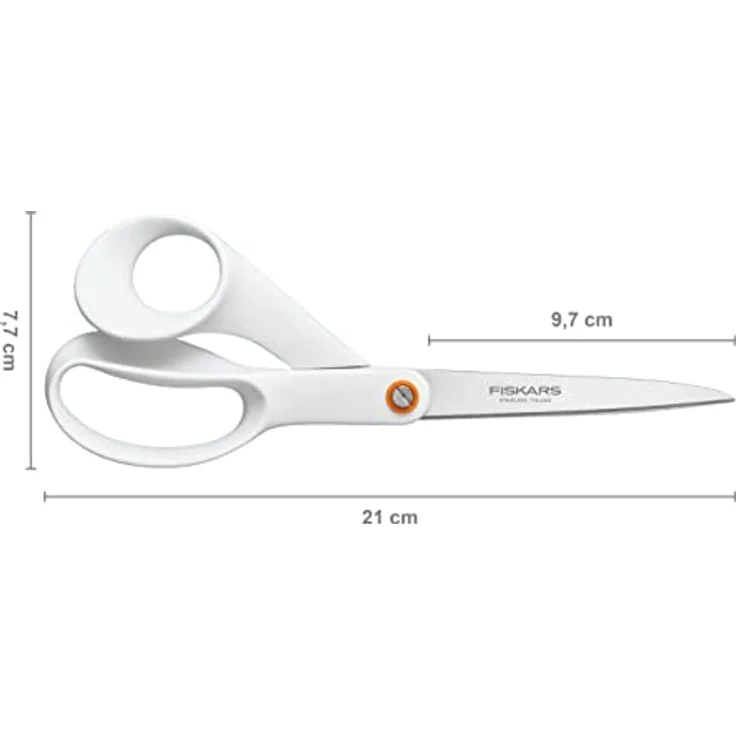 Fiskars Universalschere, Gesamtlänge: 21 cm, Qualitätsstahl-Kunststoff, Functional Form, Weiß, 1020412 – Bild 4