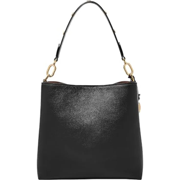 Fossil Jessie Schultertasche aus Leder, 28 cm, Schwarz mit Reißverschlussfach und Raumteiler – Bild 4