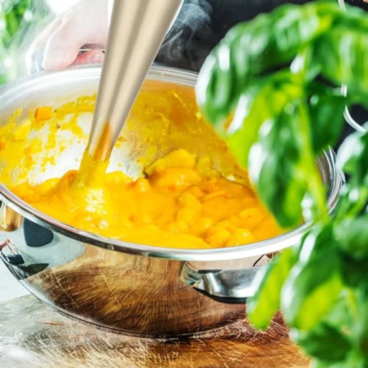 Retoo Stabmixer 1200W Turbo, Pürierstab mit stufenloser Geschwindigkeitsregelung, kompakt, Silber – Bild 3