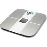 Korona 73165 Solarwaage ALINA | Batterielose Waage | Erzeugt Energie durch Solarpanel | Nachhaltig | Edle Glaswaage | Tragkraft 180 kg, Einteilung 100g | Sicherheitsglas