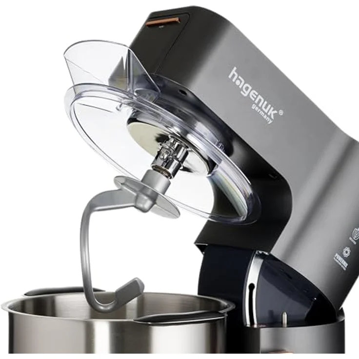 HAGENUK Küchenmaschine HOME | 1200 Watt | 5,5 L Edelstahlschüssel | Planetenrührwerk | metall Getriebe – Bild 3