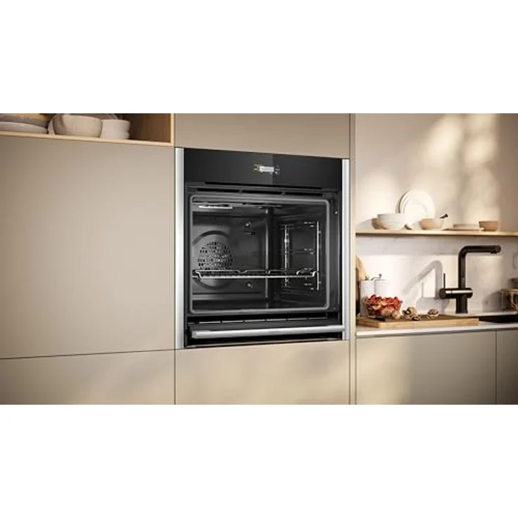 Neff B54CR71N0, N70, CircoTerm, Slide und Hide Einbaubackofen, 60x60cm, Edelstahl, 3.7 Zoll Full Touch TFT-Farb- und Grafikdisplay, Pyrolyse, Home Connect, Soft Opening und Close – Bild 4