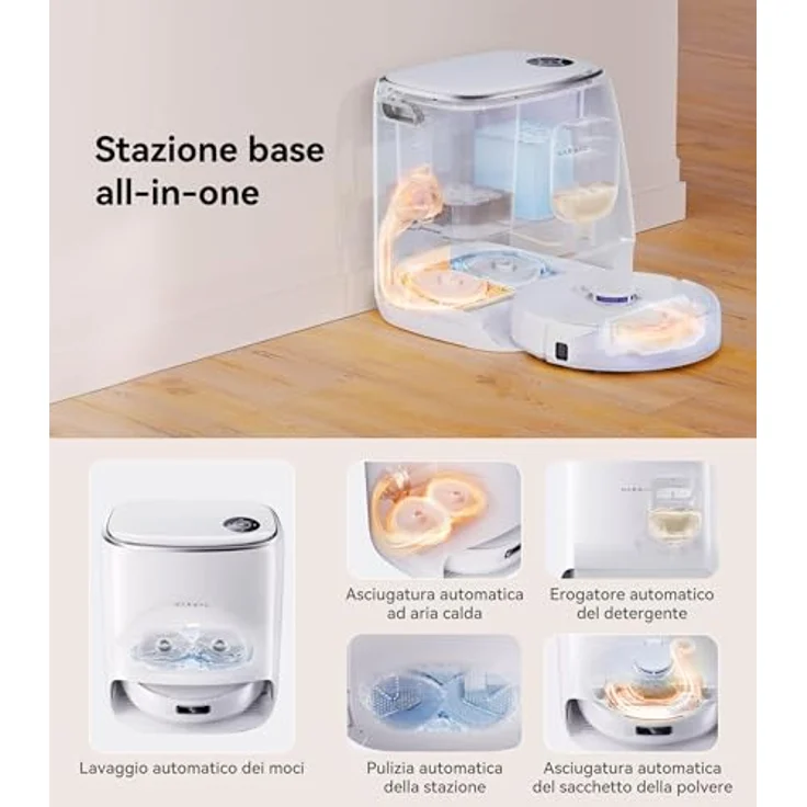 NARWAL Freo X Ultra Extend, Staubsauger-Roboter mit Zero-Grovigli-Bürste, Saugleistung von 8.200 Pa, weiß – Bild 4
