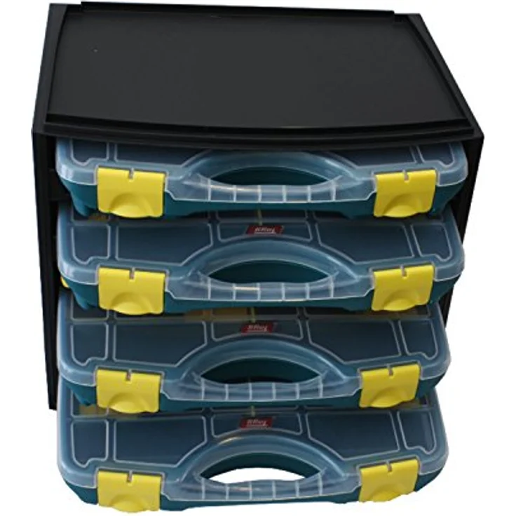 TAYG Multibox N° 1 (inkl. 4 Kleinteileboxen N° 22, Aufbewahrungssystem für Kleinteile, Box stapelbar, für Werkzeug, Maße 335x250x275 mm) 484960 – Bild 2