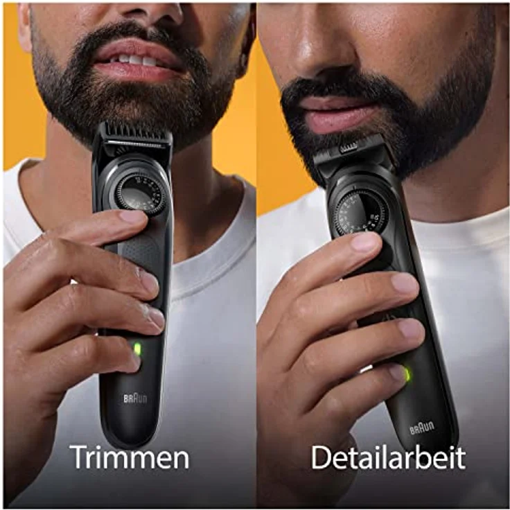 Braun Barttrimmer BT5420, Trimmer/Haarschneider Herren, Haarschneidemaschine mit ultrascharfer Klinge, 40 Längeneinstellungen, Tasche, 100 Min. kabellose Laufzeit, wasserdicht, Geschenk Mann – Bild 3