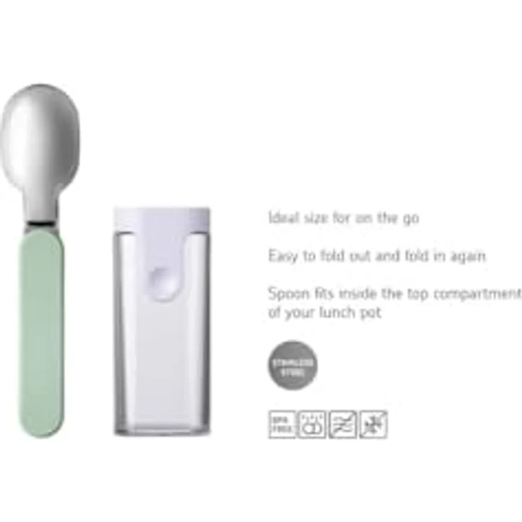 Mepal Klapplöffel-Set mit Lunchbox Ellipse, praktischer Joghurt- & Müslibecher, gefrierschrank-, mikrowellen- und getreidegeeignet, inkl. Reiseetui – Bild 2