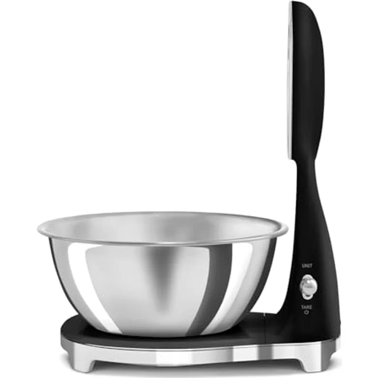 Smeg Digitale und Analoge Küchenwaage KSF01BLWW, Abnehmbare 1,8-l-Edelstahlschüssel, maximale Kapazität 5 kg, Schwarz – Bild 3