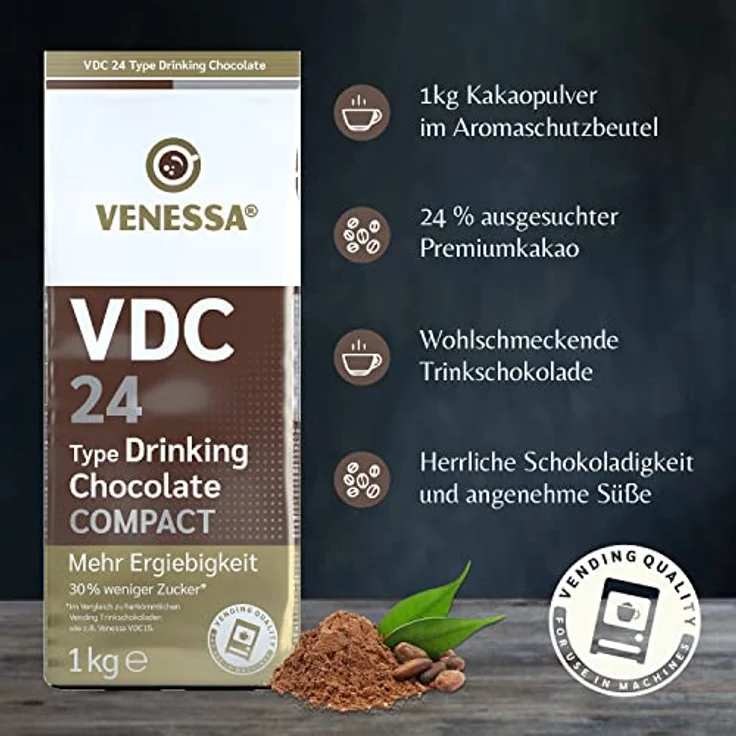 Venessa VDC 24 Trinkschokolade - 1kg – Bild 2