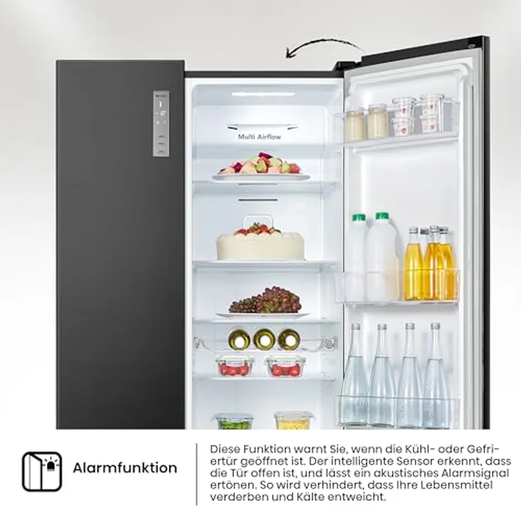 Hisense RS677N4BFD Side-by-Side-Kühlschrank, freistehend, schwarz, Energieklasse D – Bild 8