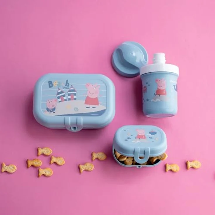 KOZIOL Lunchbox PEPPA PIG WAVES TO GO, 3-tlg. Set mit melaminfreier Trinkflasche, CO² neutraler Produktion, Kunststoff – Bild 3