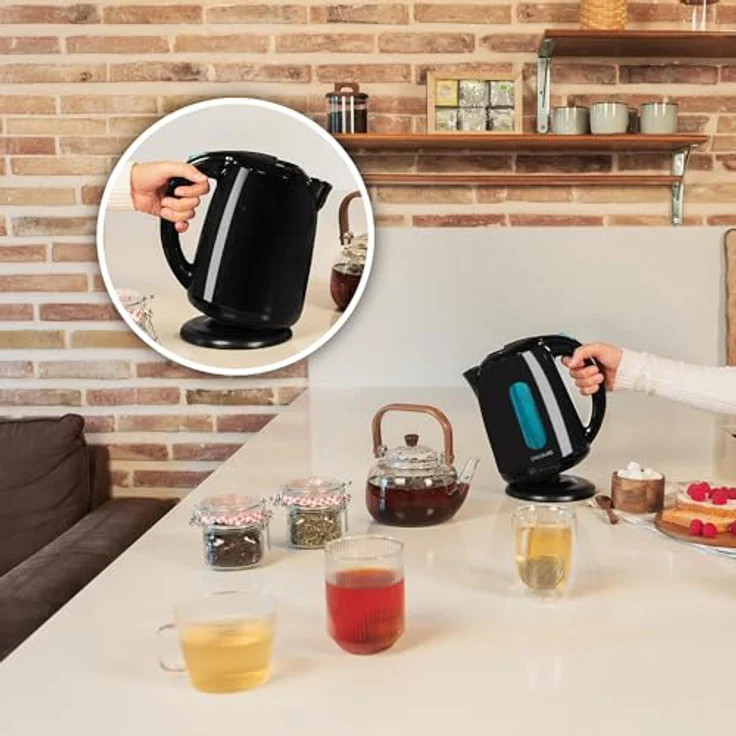 Cecotec Wasserkocher Thermosense 180 Black, 1,7 Liter, BPA-frei, 2200 W, kabellos, mit Antikalkfilter und 360° drehbarem Sockel – Bild 5