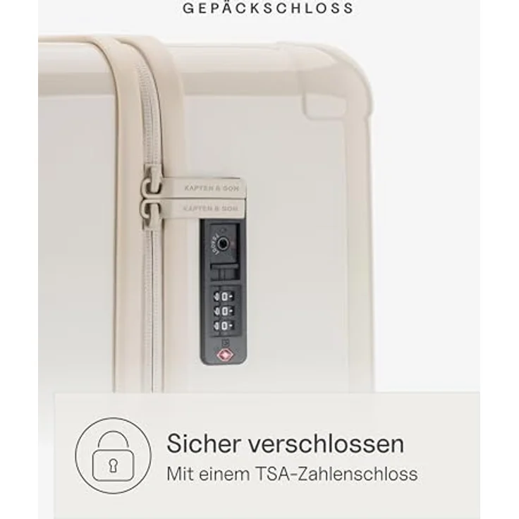 Kapten & Son Heathrow Essential Check-In, Hartschalenkoffer groß 82 L in Sandstone mit austauschbaren 360°-Rollen und TSA-Gepäckschloss – Bild 5