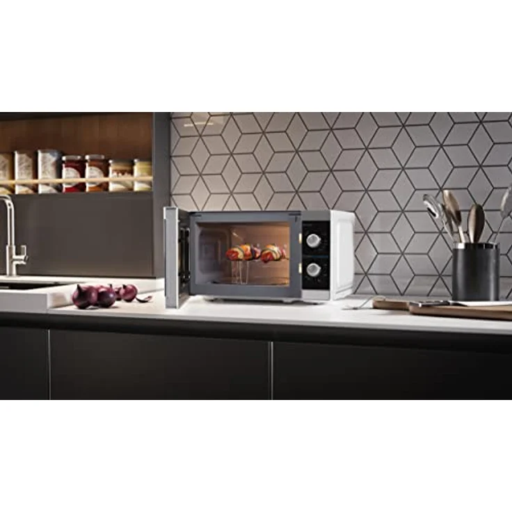 Sharp YC-MG01ES Mikrowelle mit Grillfunktion, Standgerät, 800 Watt, 20 Liter Garraum, 5 Leistungsstufen, Timer-Funktion, Drehteller – Bild 3