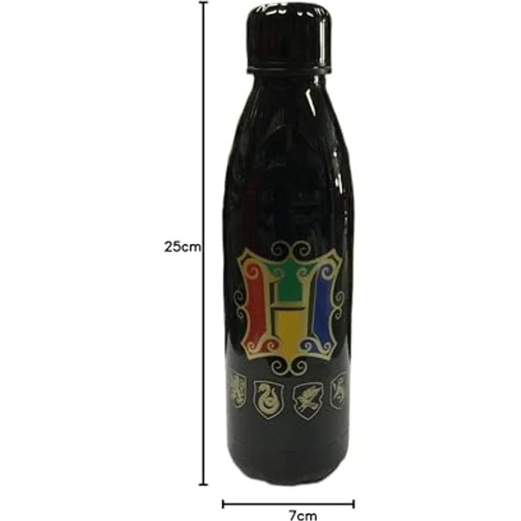 Harry Potter Trinkflasche, 650 ml, Thermoflasche aus Tritan mit Hogwarts Wappen und sicherem Verschluss – Bild 2