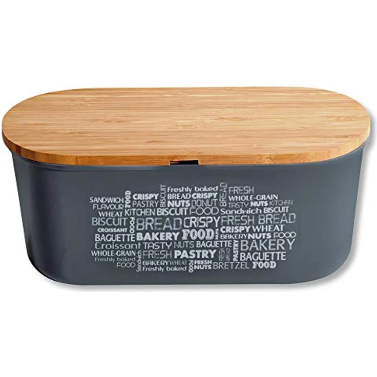 KESPER for kitchen & home Brotkasten, Kunststoff, Bambus, 1-tlg, mit Deckel als Schneidbrett – Bild 4