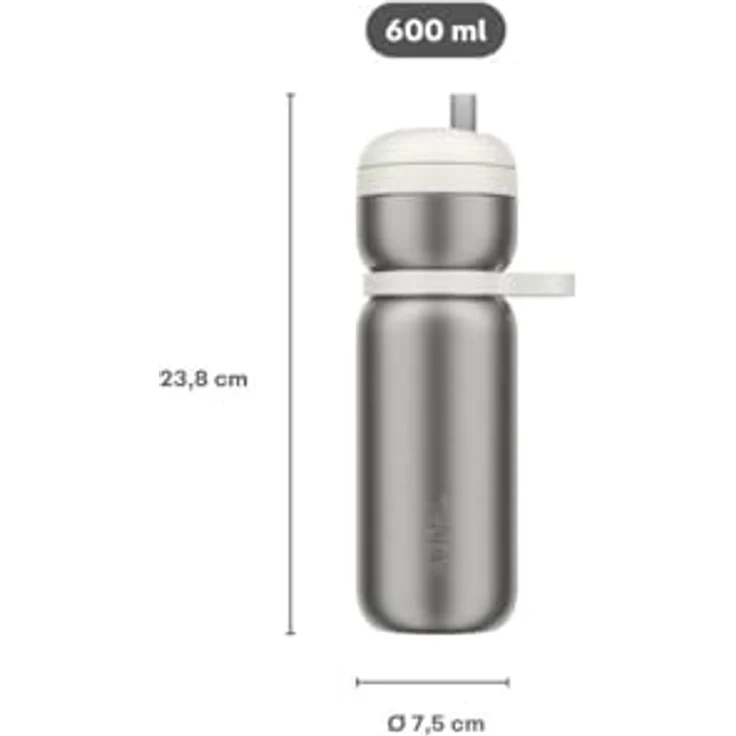 Mepal Thermo-Trinkflasche Twist Sport, auslaufsicher, vakuumisoliert für 6 Stunden warm/10 Stunden kalt, 600 ml, Mountain red – Bild 4