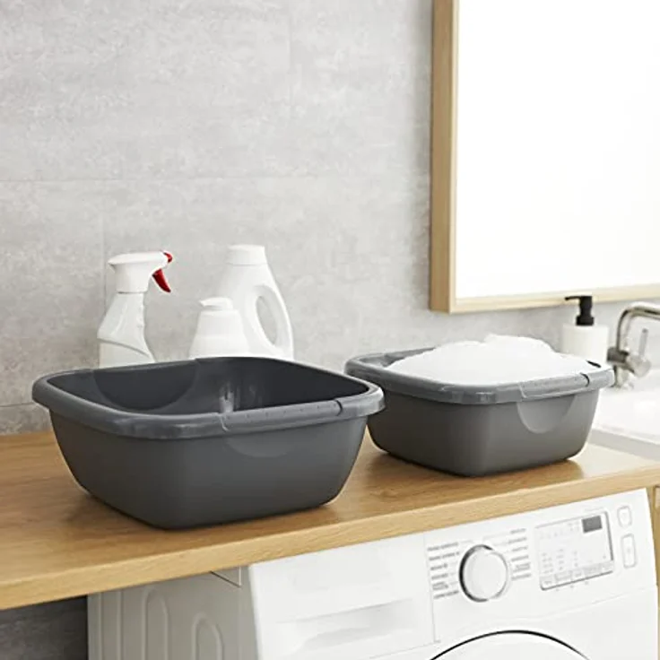 Rotho Daily Becken, Kunststoff (PP recycelt), anthrazit, 8l – Bild 3