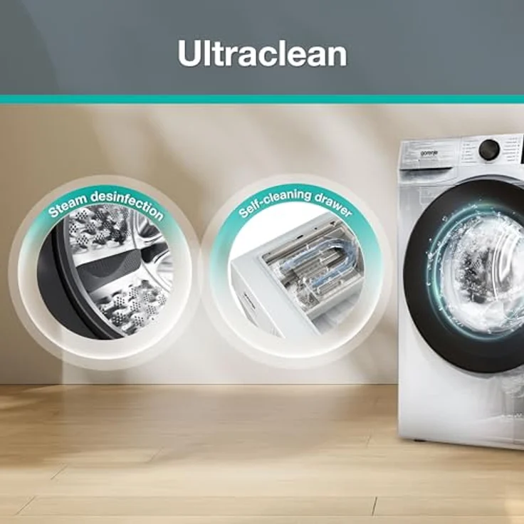 Gorenje W5G494A1P1 Waschmaschine 9kg, 1400 U/min, SteamTech, EasyDosing, ConnectLife Wifi, freistehend, weiß – Bild 4