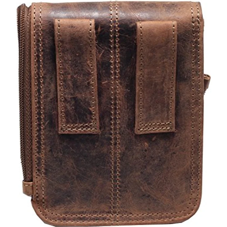 Greenburry Vintage Gürteltasche aus 100% Leder, 14,5 cm x 4,5 cm x 9 cm, braun – Bild 3