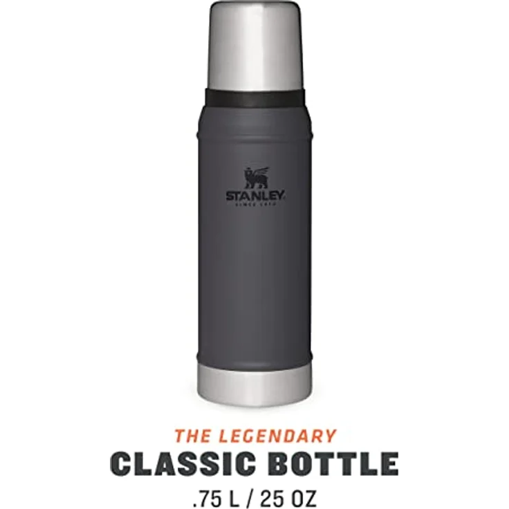 Stanley Classic Legendary Thermosflasche 750 ml Charcoal - Edelstahl Thermoskanne - BPA-frei - Thermos Hält 20 Stunden Heiß oder Kalt - Deckel Fungiert Auch als Trinkbecher - Spülmaschinenfest – Bild 2