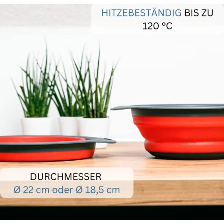 Westmark Seiher, Faltbar, Mit Aufhängevorrichtung, Innen-Ø: 18,5 cm, Kunststoff, Mini, Rot/Anthrazit, 21232270 – Bild 5