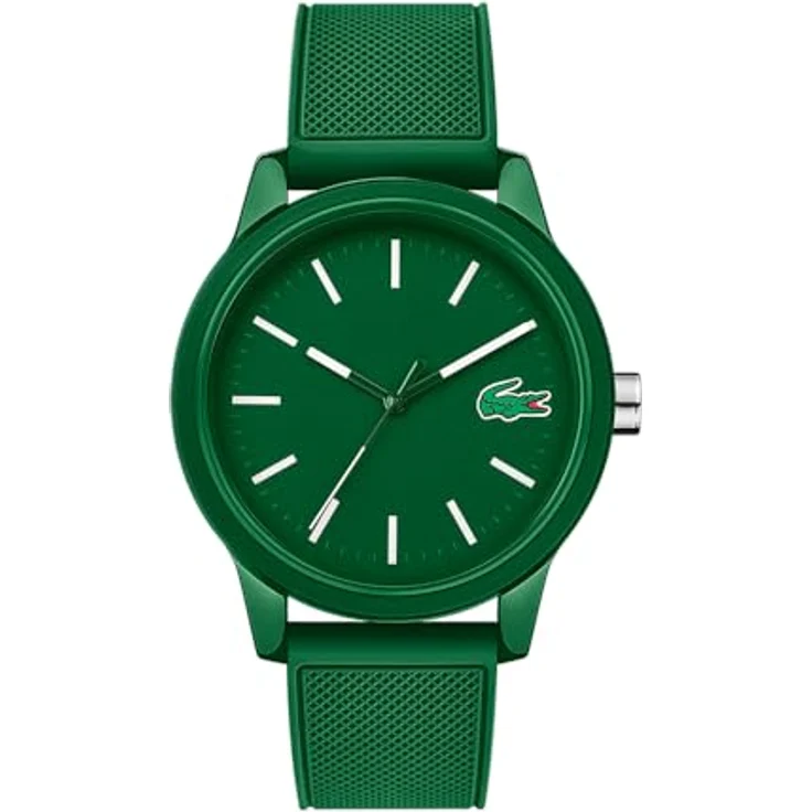 Lacoste Analog Quarzuhr LACOSTE.12.12, Grünes Silikonarmband mit grünem Zifferblatt, wasserabweisend bis 5 bar, 42 mm Gehäusedurchmesser – Bild 1