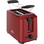 Lentz Toaster LENTZ 2-Scheiben Toaster 700 Watt mit Brötchenaufsatz 7-Stufen Rot