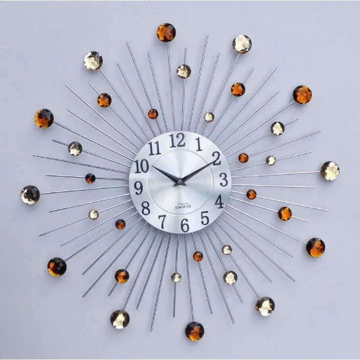 Elektronik SCHÄFER Wanduhr Ø 50cm Modernes Design, stilvoll für Wohn-, Schlafzimmer, Büro