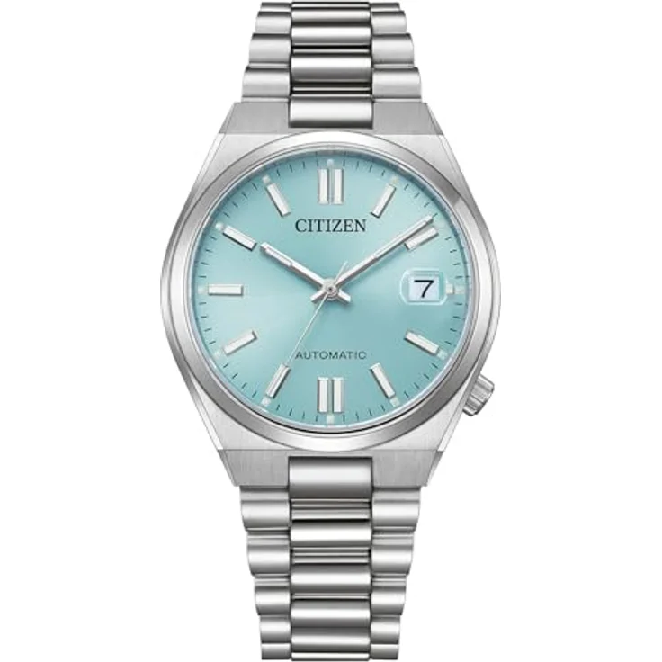 CITIZEN Damenuhr Automatik mit Edelstahl Gliederband 37 MM Saphirglas Datum Eisblau NJ0200-50L – Bild 1