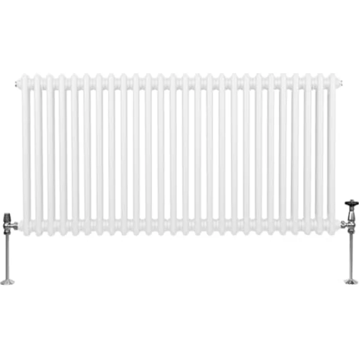 Monster Shop Traditioneller 2-Spalten-Heizkörper 600 x 1192mm | Glänzender Weiß Kohlenstoffstahl | Hohe Wärmeleistung & Leichte Wartung – Bild 2
