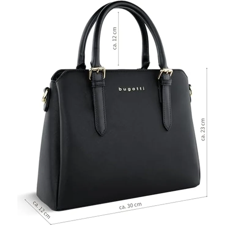 bugatti Ella Schultertasche M, 30 cm, schwarz aus 100% Polyurethan – Bild 3