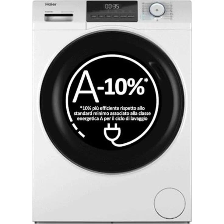 Haier HW80-BP14929A-S, Frontlader Waschmaschine mit 8 kg Fassungsvermögen und 1400 RPM, Weiß – Bild 1