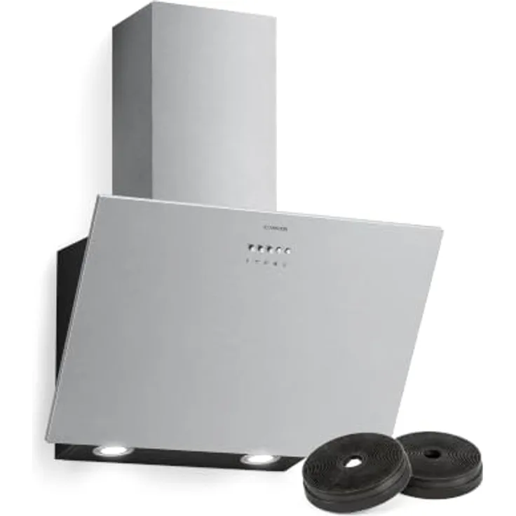 Klarstein Silver Lining 60 cm Kopffrei-Dunstabzugshaube, 557 m³/h Abzug, Edelstahl, LED-Beleuchtung, Tastenbedienung, A++