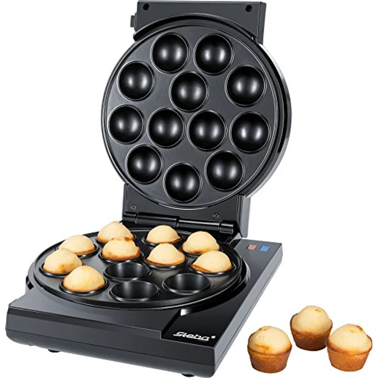 Steba CM 3 Cake-Maker ''3 in 1'',3 antihaftbeschichtete Platten für Cake-Pops, Muffins und Donuts,Platten sind auf Knopfdruck leicht herausnehmbar,inkl.Cake-Pop Halterung und Sticks, 800 Watt,Schwarz – Bild 4