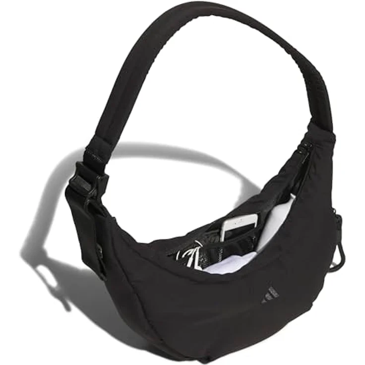 adidas Performance MH PF SH BAG, Schultertasche in Puffy Optik mit gepolsterten Schultergurten, schwarz – Bild 5