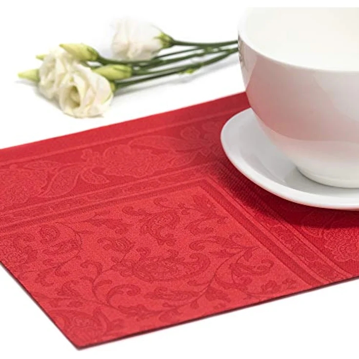 50 Servietten ''ROYAL Collection'' 1-4-Falz 40 cm x 40 cm rot ''Ornaments'' – Bild 7