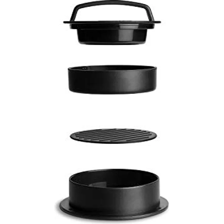 BURNHARD Burger-Set 6-TLG. inkl. Burgerpresse, Wender, Smasher, 2 Melting Domes aus Edelstahl und Rezeptheft – Bild 4