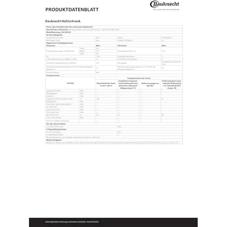 Bauknecht KSU 8GF2E, Unterbaukühlschrank mit Gefrierfach, 5 Jahre Garantie – Bild 8