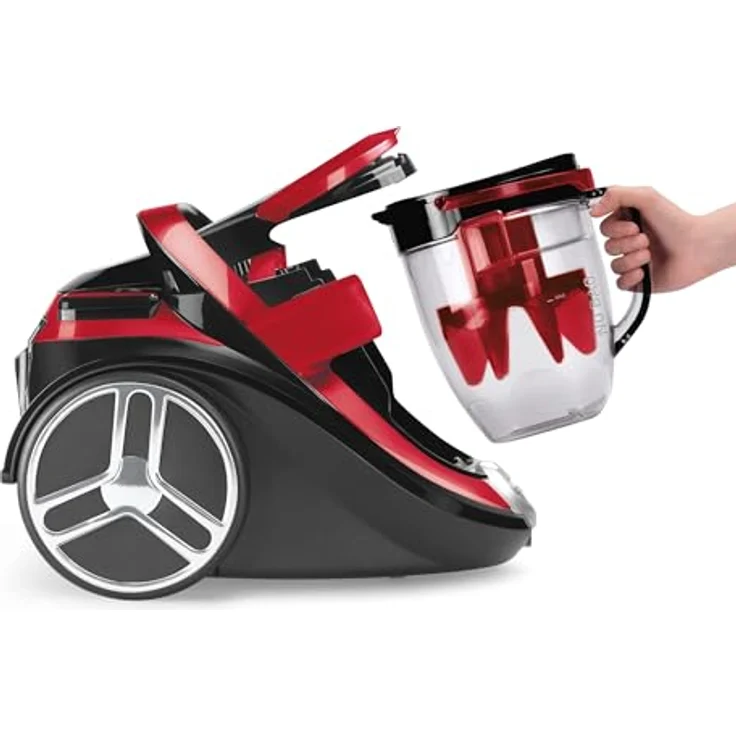 Rowenta RO7649 Silence Force Cyclonic Parkett | Beutelloser Staubsauger | Vacuum-Cleaner | Sehr Leise | 2,5L Staubvolumen | Tierhaar | Auto | Schwarz-Rot – Bild 3