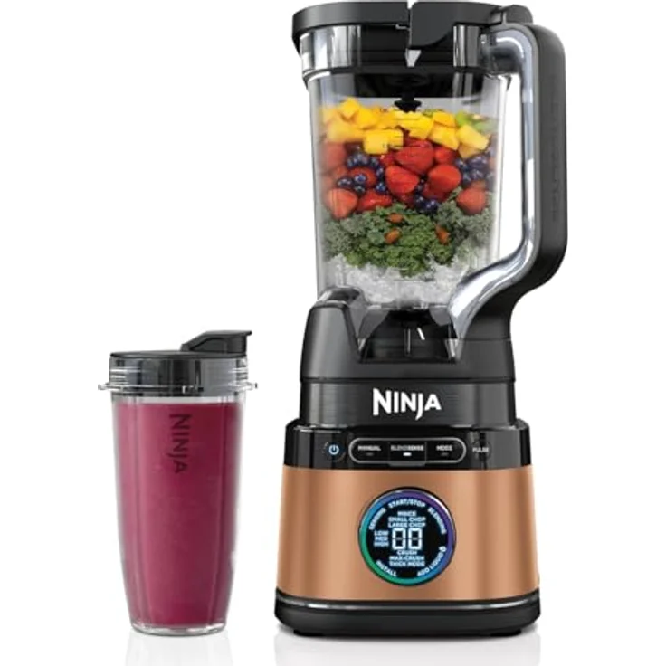 NINJA 2-in-1 Detect Power Mixer Pro TB301EUCP, Standmixer mit 1200 W, Kupfer/Schwarz, für Smoothies, Gemüse hacken und Frozen Drinks, inkl. Single Serve Tasse – Bild 1