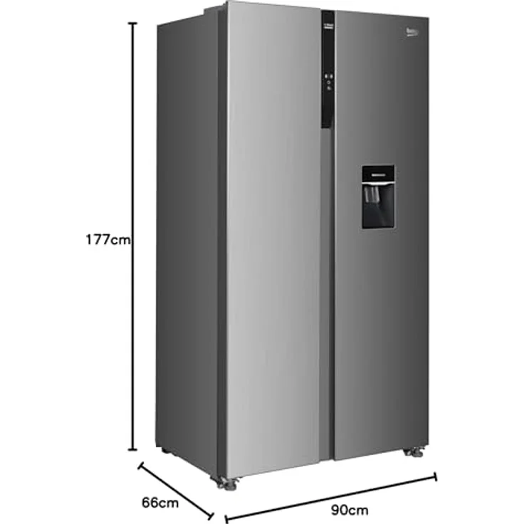 Beko GNO5322WDXPN Side-by-Side Kühlschrank mit Gefrierschrank, 532 l Gesamtvolumen, 347 l Kühlbereich, 185 l Gefrierbereich, NoFrost, Wasserspender, Edelstahl – Bild 5