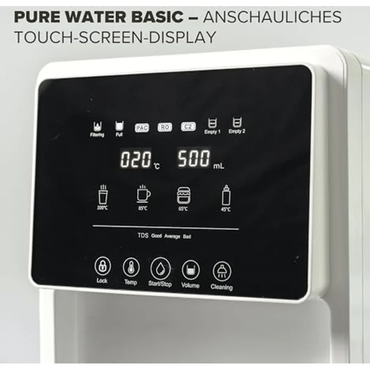 Health Rise Pure Water Basic, Umkehrosmose Wasserfilter mit 7 Liter Tank und Heißwasserfunktion für Haushalt und Büro – Bild 6