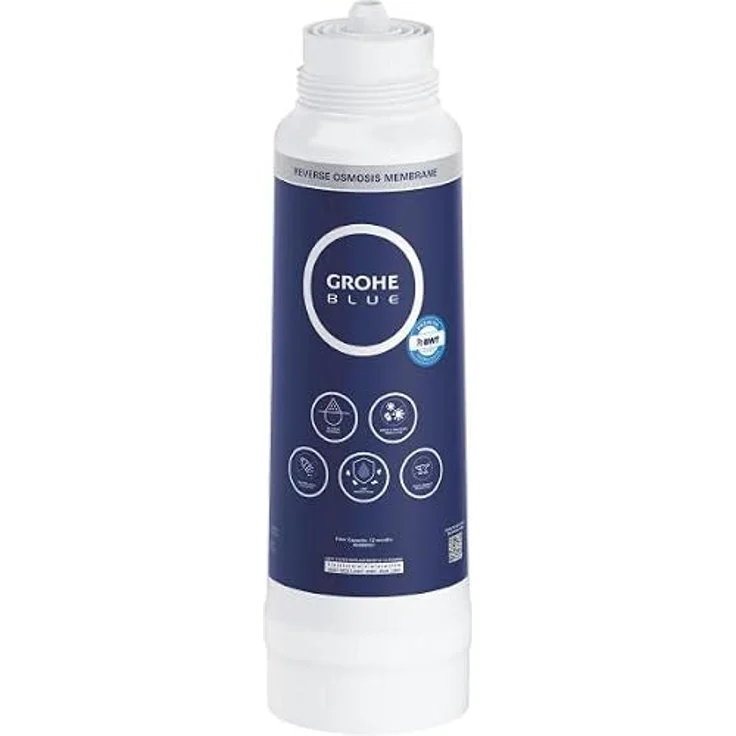 GROHE 40880001 Blue Umkehrosmose Filter, Wasserfilter für GROHE Blue Pure, 1,5 l/min Durchfluss, 97% Salzabweisung, 1 Jahr Filterlebensdauer – Bild 1