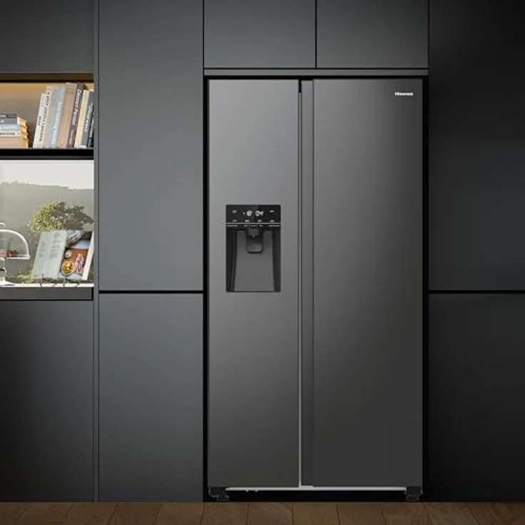 Hisense RS5P535NTFE Side-By-Side Kühl-Gefrier-Kombination, 376 Liter Kühlteil, 190 Liter Gefrierteil, Wasser-/Eisspender, Total NoFrost, Multi AirFlow, FastFreeze, schwarz – Bild 15
