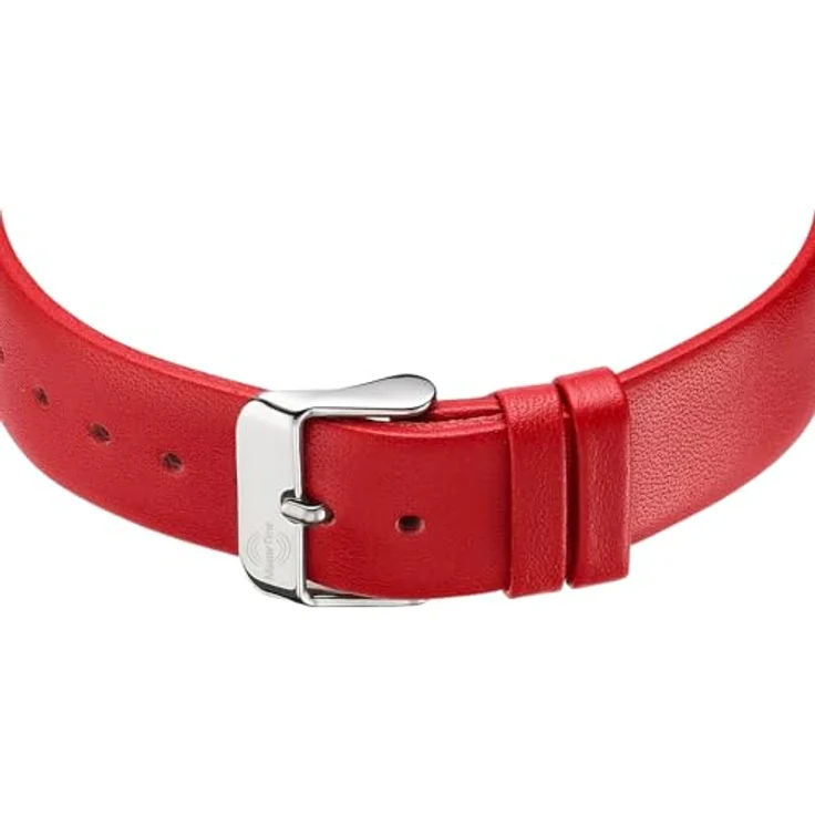 Master Time MTLA-10918-11L, Funk Quarz Damen Uhr Analog mit digitalem Datum und rotem Lederarmband – Bild 3