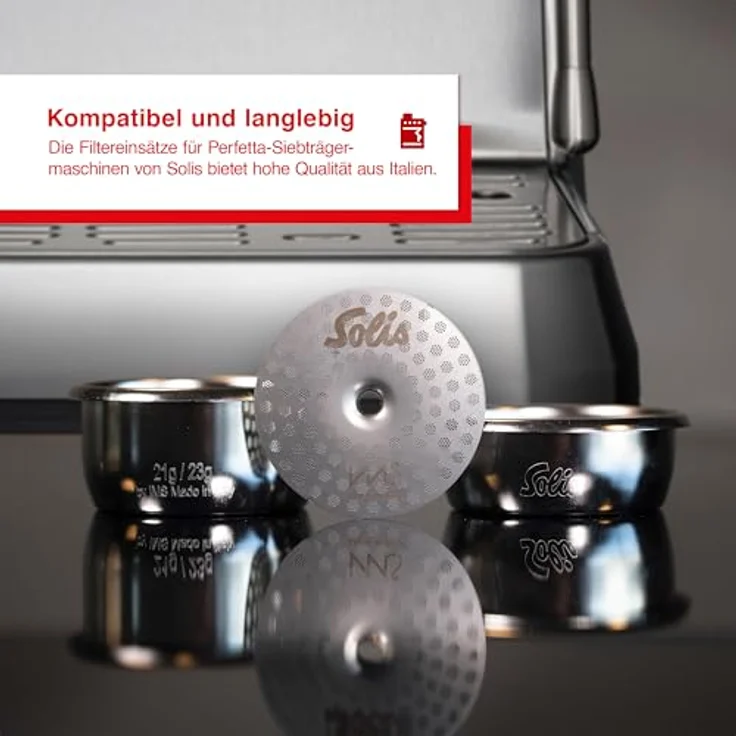 Solis 54mm Filterkorb, Edelstahl Filtereinsatz für 14-16g Kaffeemehl, kompatibel mit Solis Perfetta Siebträgermaschinen, hochwertige Perforationstechnologie und einfache Reinigung – Bild 4