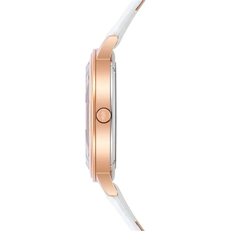 Rhodenwald & Söhne Damen Uhr 10010424, analoges Japan Quarzwerk mit rosévergoldetem Edelstahl-Gehäuse, weißem Echtlederarmband und spritzwassergeschützt – Bild 3