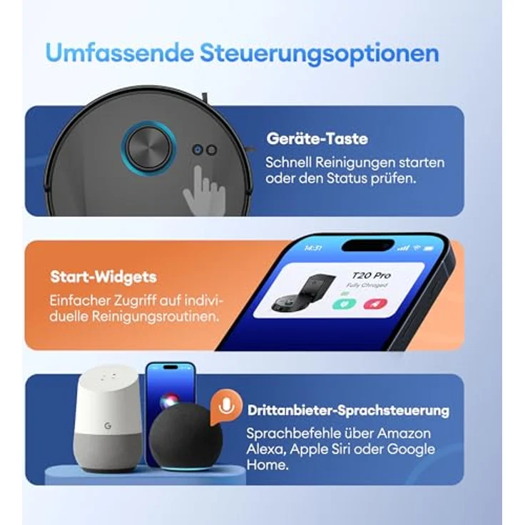 Ultenic Saugroboter ULT-L10, 4-in-1 mit Wischfunktion, 10.000 Pa Saugkraft, 200 Min Laufzeit, LiDAR-Navigation, Selbstentleerungsstation – Bild 13