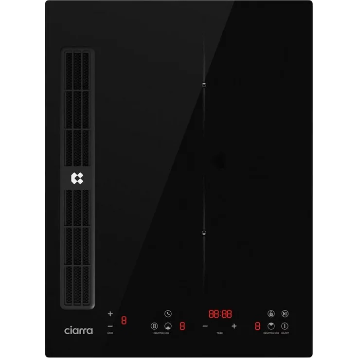 CIARRA Kochfeld mit Dunstabzug CIARRA ONE CBBEH392B, Schwarz, 39 cm Boost Touch-Control mit 2 Platten Timer Stop & Go Funktion - Preisvergleich